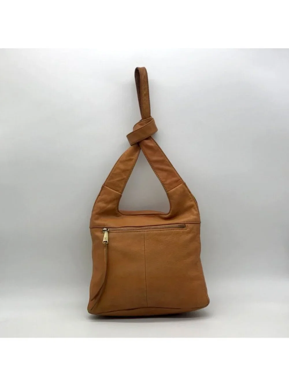 Hobo Vintage-Style Tan Pebbled Leather Convertible Hobo Bag